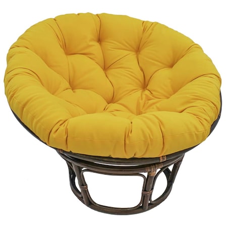 International Caravan 42 in. Rattan Papasan Chair with Solid Twill Cushion, Sun Set 3312-TW-SS